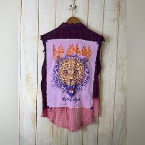 Upcycled Def Leppard Handmade Vest – Size Medium